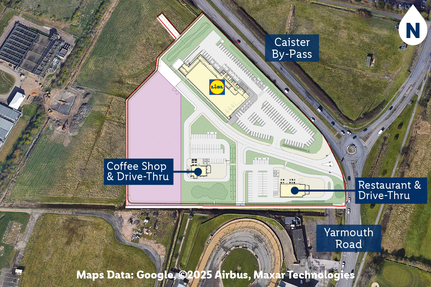 aerial photograph of the proposed site
